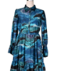 Picture of Batik Printed Dress, Long Sleeve Blue