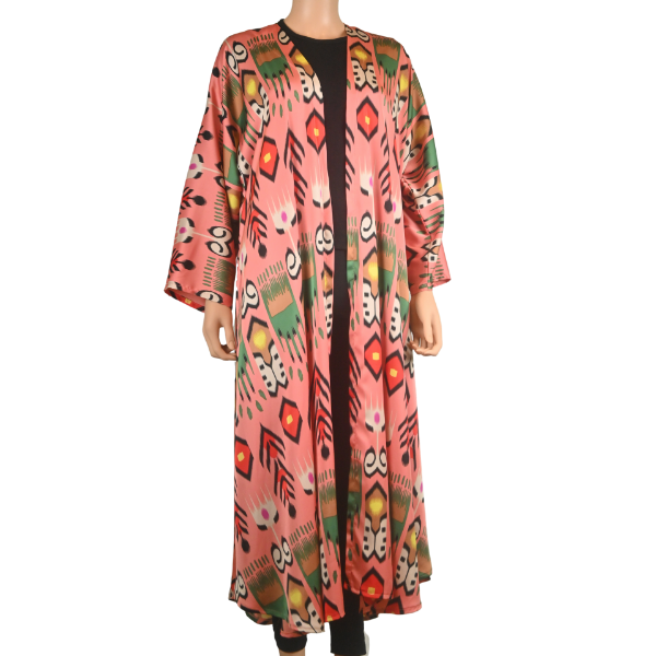 Picture of WB IKAT PRINT OUTERWEAR IN PINK