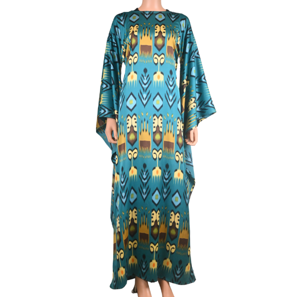 Picture of WB IKAT PRINT OUTERWEAR IN TURQUOISE